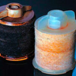 Filter links: ohne Additiv; Filter rechts: mit Additiv